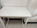 馨美凯电脑桌台式家用简易书桌办公桌简约现代工作台租房卧室学习写字桌 【单桌1.6cm厚桌面】白架+暖白色 长80cm*宽50cm*高74cm 实拍图