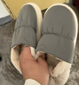 俞兆林棉拖鞋男女居家用外穿包跟羽绒布保暖棉鞋 YG001 实拍图