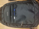袋鼠双肩包男士背包大容量行李旅游包学生书包女初中商务笔记本电脑包 黑色配蓝标 实拍图