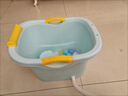 奔麦婴儿洗澡盆儿童洗澡桶圆形宝宝泡澡桶浴桶可坐加厚塑料沐浴盆家用 加大号(0-6岁适用)【感温款】蓝 实拍图