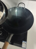 荣事达（Royalstar）章丘手工锻打铁锅圆底老式炒锅无涂层不粘炒菜锅燃气灶带盖36cm 实拍图