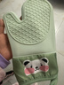做饭必备宝妈学生隔热手套微波炉烤箱专用耐高温防烫手套厨房烘焙 烘焙防烫手套2指1只绿色 实拍图