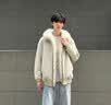 Homlean棉衣新款加厚保暖座山雕冬季美式男生潮牌毛领外套HK10卡其3XL 实拍图