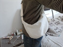【轻便斜挎包】尼龙斜挎包包女包饺子包腋下包百搭单肩帆布包 白色热销款 实拍图