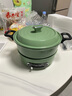 摩飞电器（Morphyrichards） 多功能锅电火锅家用分体式鸳鸯火锅电炒锅烧烤肉蒸煮炒煎电煮锅MR9087 3L 清新绿【标配】涂层升级 实拍图