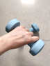 Keep 彩色浸塑哑铃 男士女士家用健身肌肉手臂塑形轻重量水蓝 2kg*2 实拍图