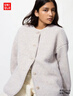 优衣库女装男装仿羊羔绒摇粒绒休闲开衫长袖宽松外套冬新款479616 02 浅灰色 3XL 实拍图