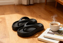 俞兆林（YUZHAOLIN）人字拖女外穿厚底踩屎感夹脚拖外穿沙滩鞋 YQ690 黑色 38/39 实拍图