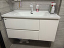 浪鲸浴室柜洗手盆柜组合陶瓷一体盆奶油风卫生间洗脸盆柜组合洗漱台 珍珠白|美妆镜柜100cm 实拍图
