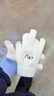 手套女学生冬季韩版可爱加绒加厚保暖骑车五指防寒保暖棉手套 白色【升级双层加厚可触屏】 实拍图