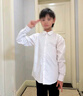 罗蒙儿童白衬衫男童女童长袖小学生表演校园服饰 白色 160 实拍图