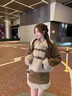 蝶娇诺（DIEJIAONUO）小香风秋冬连衣裙子女装秋冬季新款慵懒风穿搭女毛绒套装气质显瘦 咖色外套+咖色长裙 M 实拍图