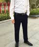 花花公子春秋季中老年人爸爸装男士休闲裤子西装直筒宽松中年男免烫长裤 xk200暗格黑【常规款】 33 实拍图