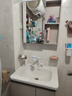 意洁利圆弧浴室柜组合陶瓷一体洗脸盆柜蜂窝太空铝洗漱台奶油风洗手盆柜 60单门双抽主柜+普通美妆半封镜柜 奶咖色+白色多功能龙头 实拍图