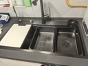 卡琥U8pro集渣304不锈钢水槽大单槽厨房家用左侧排水洗碗槽洗菜盆9050 88×48枪灰【左右下水可选】 实拍图