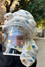 纪奈落婴儿防护面罩新生儿防护帽防飞沫隔离面罩宝宝遮阳儿童渔夫帽 蓝云朵拉链款 【45CM：3-6个月】 实拍图