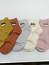 猫人5双装女士袜子女秋冬中筒袜棉袜女纯色小猫休闲运动女式长袜均码 实拍图
