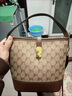 喵小姐轻奢高端品牌女士新款百搭单肩斜挎包包女包复古印花大容量水桶包 咖啡色(精致小众高级感) 实拍图
