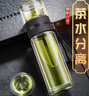 天喜（TIANXI）茶杯茶水分离杯双层玻璃杯便携泡茶杯男女车载商务办公水杯 尊贵黑500ML+杯套+杯刷 实拍图
