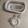 iuu婴儿洗澡盆 可折叠宝宝浴盆大号 洗澡神器躺托浴架新生儿童用品 【北欧灰】+调节感温浴架+脸盆*3 材质：FAD食品级材质检测认证 实拍图
