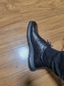 强人头层牛皮时尚休闲皮鞋轻便透气简约男单鞋 87010 黑色 42码 实拍图
