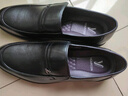 意尔康皮鞋秋季商务休闲套脚皮鞋舒适牛皮中老年爸爸鞋 97689W 黑色 41 实拍图