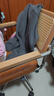 源氏木语升降电脑椅书房旋转椅办公椅仿真藤软包坐垫靠背休闲椅棕黄有扶手 实拍图