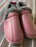 洁丽雅老人棉拖鞋女冬季室内家居防滑厚底包跟皮保暖妈妈老年棉鞋男全包 皮红 38-39 (适合37-38码) 实拍图