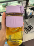 卡罗特玻璃杯女咖啡杯高硼硅耐高温水杯高颜值吸管杯子便携 绝绝紫500ml 实拍图