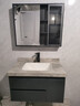艺昕浴室柜 岩板一体盆洗手洗脸台盆柜组合卫生间岩板无缝洗漱台套装 80cm轻奢灰-岩板陶瓷无缝盆 实拍图