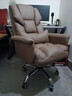 欧吉（OUJI）老板椅办公舒适久坐电脑沙发椅可躺休闲家用书桌椅子商务皮座椅 咖色+脚蹬-品牌气杆 加厚久坐不塌 钢制脚 固定扶手 实拍图