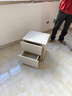 林氏家居现代创意卧室双抽屉网红百搭简易床边收纳柜储物柜小巧床头柜OI1B 【落地款|灰白】OI1B-A床头柜 实拍图