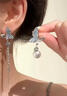 QMXD不对称蝴蝶流苏耳夹女小众独特仙气无耳洞耳环珍珠耳坠高级感耳饰 蝴蝶流苏螺旋耳夹 实拍图