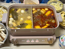 美的（Midea）电火锅钛陶0氟多功能锅不锈钢蒸锅鸳鸯火锅专用锅超薄速沸多功能一体电锅煎烤料理锅DLS332266S 实拍图