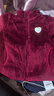 笛莎童装女童上衣2025秋冬款中大童儿童女孩暖氧吧毛绒立领外套 酒红 120 实拍图