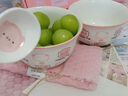 釉下彩可爱卡通碗碟套装家用高颜值陶瓷碗筷盘餐具 2碗2勺 4件套 实拍图