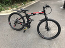 凤凰（Phoenix） 凤凰自行车可折叠山地车路虎男士成年人变速女式越野公路单车 条轮黑红/折叠双避震/全竞速轴承 26寸24速【参考：158-188cm】 实拍图