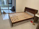 源氏木语全实木床北欧风小户型卧室家具橡木床现代简约主卧1.5m1.8m双人床 胡桃色低铺夜光床斜靠版【橡木】 1500mm*2000mm  框架结构 实拍图