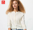优衣库女装精纺美利奴羊毛罗纹圆领针织短开衫/25秋冬新款478336 01 乳白色 XS /150/76A 实拍图