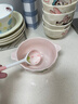 少女心草莓双耳碗勺加厚汤碗沙拉碗饭碗家用碗高颜值釉下彩餐具 浅粉草莓双耳碗（1碗1勺） 2件套 实拍图