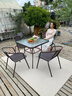 紫叶户外桌椅组合 阳台桌椅 现代简约 庭院露天铁艺休闲桌椅餐桌藤椅 4【椅】+1【方桌有孔 80X80】 实拍图