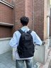 回力（Warrior）双肩包男2026新款大容量轻便旅行出差背包高颜值大学生书包电脑包 黑色【可放16英寸电脑】 实拍图