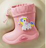 牧萌儿童雨鞋男童女童防水立体宝宝防滑耐磨卡通雨靴 粉色独角兽 19码 实拍图