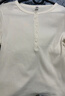 优衣库女装罗纹亨利领T恤/长袖修身短款内搭打底25新款479591 01 乳白色 L /160/88A 实拍图