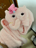 babycare婴儿浴巾暖绒洗澡巾光暖黑科技baby绒带帽斗篷-小粉象105*105cm 实拍图