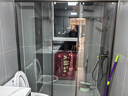 东鹏（DONGPENG）淋浴房三联动推拉门一字形卫生间隔断干湿分离玻璃浴室隔断沐浴房 枪灰缓冲1.7-1.79/2米高|极窄 升级1.0壁厚不锈钢+2cm极窄边框 实拍图