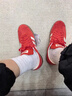 adidas「T头鞋」VL COURT复古休闲板鞋德训鞋男女阿迪达斯轻运动 浅猩红/暖香草色/黄色   38 实拍图