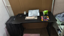 初学者  电脑桌台式家用电竞桌椅套装办公桌简约书桌游戏桌书房写字桌子 子夜黑120*60-电竞纹路 实拍图