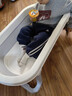 日康（rikang）婴儿洗澡盆折叠盆儿童浴盆 可配浴床浴垫浴网 X1033-4 烟灰 实拍图