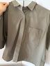 优衣库女装宽松短衬衫/短袖衬衣空调衫薄外套479096 56 橄榄色 S /155/80A 实拍图
